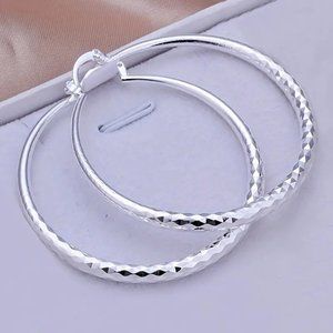 Silvery 30 MM Hoop Earrings